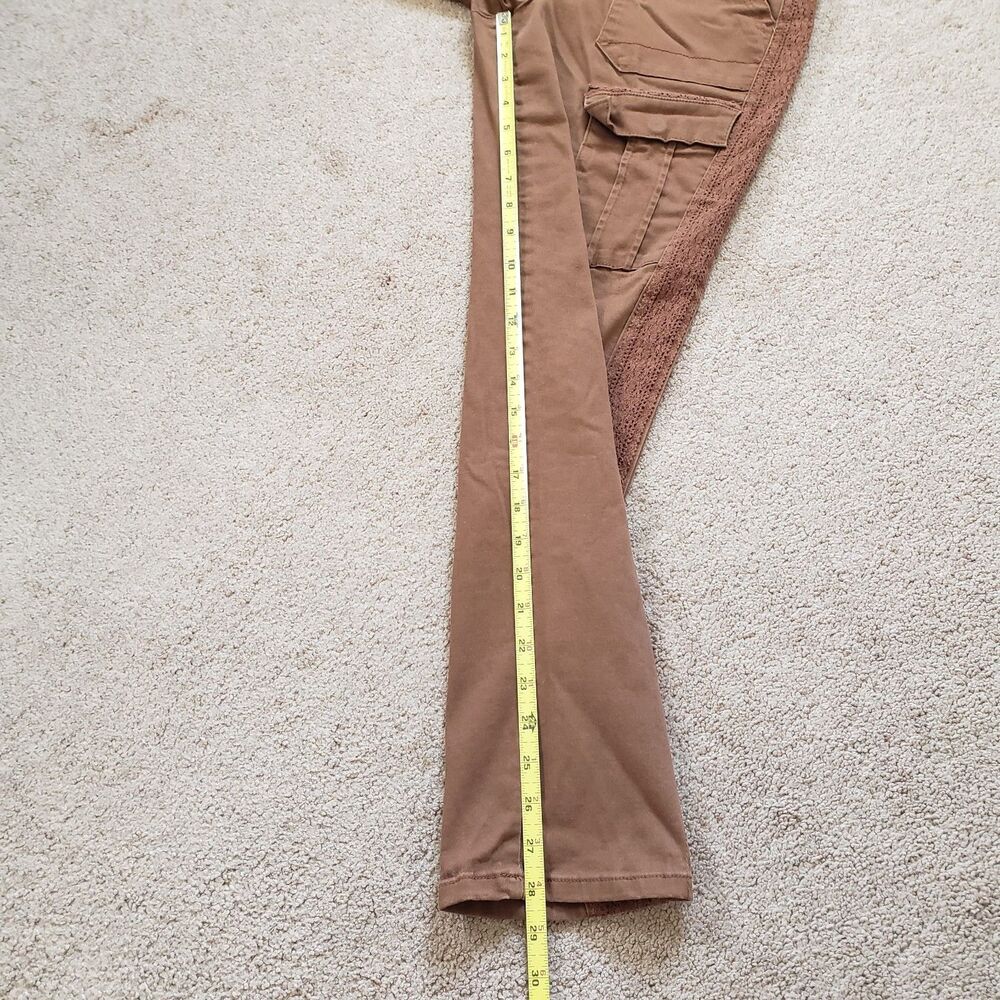 Democracy Ab Solution Utility Cargo Pants Side And Waist Lace detailing Brown 8 - Picture 7 of 10